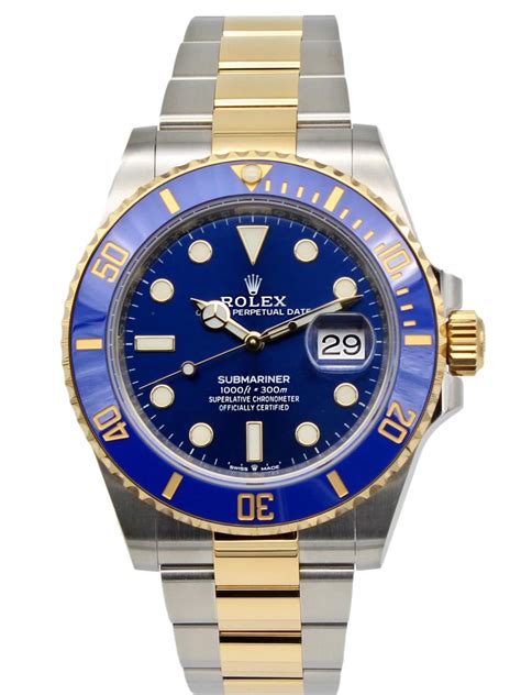 rolex submariner blue bezel blue dial two tone|rolex submariner blue dial bezel.